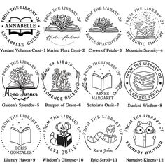 the logos for various books and other things