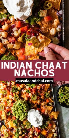 Spice up your Cinco de Mayo celebration with our Indian Nachos Chaat – a delightful fusion of Indian and Mexican flavors! These cheesy nachos are loaded with classic toppings like chickpeas, potatoes, and chutneys, making them perfect for game day snacks or entertaining. Mexican Fusion Food, Nachos Toppings, Indian Food Party, Mexican Fusion, Tomato Snacks, Cheesy Nachos, Samosa Chaat, Cinco De Mayo Celebration