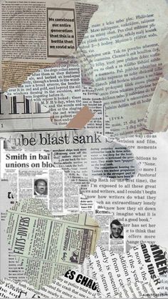 an image of newspaper paper collaged together