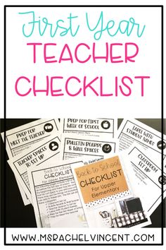 the first year teacher checklist with text overlay