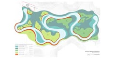 a map showing the location of several different lakes and rivers in an area that is surrounded by land