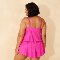 Stand out from the crowd at the beach or pool by wearing the Full-Coverage Swim Romper from Shade & Shore™. This sleeveless swim romper features keyhole detailing at the front to add to the on-trend look. Made from recycled polyester with spandex and a built-in brief, this pull-on style romper helps keep you comfortable and provides full coverage. Plus, the sewn-in cups provide confident coverage. Shade & Shore™: Made for the sun & fit for fun. Vacation Sleeveless Tankini With Built-in Bra, Sleeveless Swim Dress With Built-in Bra For Summer, Sleeveless Tankini With Built-in Bra For Poolside, Beachwear Swim Dress With Built-in Bra For Vacation, Sleeveless Swim Dress With Built-in Bra For Pool, Summer Sleeveless Swim Dress With Built-in Bra, Sleeveless Swimwear With Built-in Bra For Vacation, Sleeveless Swim Dress With Built-in Bra For Beach, Sleeveless Swim Dress With Built-in Bra For Vacation