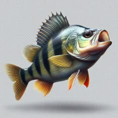 a fish with its mouth open on a white background