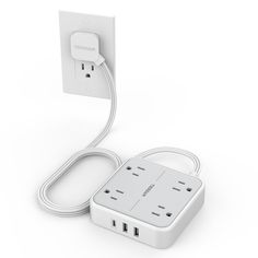 an electrical outlet plugged into a wall charger