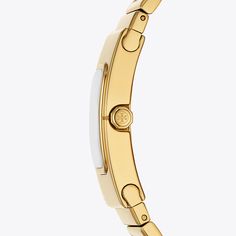 Minimal to a T. An ivory dial with two hands and a discreet T elegantly pairs with a gold-tone stainless steel monolink bracelet. Womens Designer Watches, Watch Women's, Designer Watches, Watch Design, Gold Watch, Two Hands, Designer Shoes, Designing Women, Tory Burch