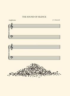 the sound of silence poster with music notes