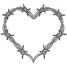 a heart made up of barbed wire