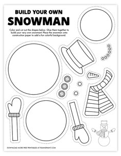 the build your own snowman activity sheet