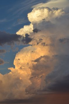 an airplane is flying in the sky with clouds