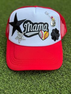 For those Moms that bleed red and yellow!Stand out in the crowd with this unique and super cute foam trucker hat! Game day is simple; wear this hat to both sports! -One size fits most; fits small to medium circumference for adults.  -SnapBack; adjustable Fun Red Snapback Trucker Hat, Fun Red Trucker Hat, Novelty Red Trucker Hat, Fun Red Snapback Baseball Cap, Fun Red Adjustable Trucker Hat, Red Adjustable Fun Trucker Hat, Red Novelty Hat One Size Fits Most, Novelty Red Cap Hat, Red Novelty Hat One Size