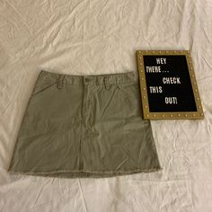 Olive Green Above The Knee Skirt. Never Worn. Spring Cotton Skirt By Gap, Gap Cotton Summer Skirt, Gap Cotton Skirt For Summer, Casual Cotton Skirt By Gap, Summer Cotton Skirt By Gap, Gap Casual Cotton Skirt, Fitted Cotton Skirt By Gap, Casual Fitted Skirt By Gap, Casual Fitted Gap Skirt