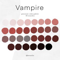 a poster with different shades of red and grey on it's side, including the words vampire