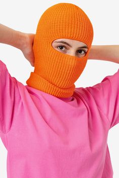 Our 100% acrylic knit balaclava features one central opening for the eyes and a snug fit down to the neck. The acrylic knit is insulating and easy to wash and care for. Layer this piece with your face mask for safety and optimal warmth this winter. Made in Los Angeles, Calif. Our experienced sewers earn up to $25 an hour and no less than $16; additionally workers have healthcare benefits for less than $15 per week, a 401k plan, paid sick days, subsidized bus passes and favorable overtime benefit Knit Balaclava, Natural Bleach, Camo And Red, Royal Yellow, Knitted Balaclava, Bus Pass, Black Brick, 401k, Heather Brown