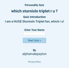 an email form with the words, which stuinolo triplet u?