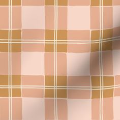 a tan and white checkered fabric with some light brown squares on the back ground