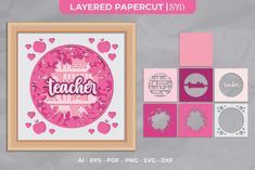 Teacher 3D Shadow Box SVG  Teacher SVG Shadow Box Svg, Box Shadow, 3d Shadow Box, 3d Svg, Teacher Svg, The Teacher, Silhouette Cricut, Svg Cuts, Shadow Box