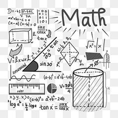 a hand drawn math doodle with the word,'math'written on it