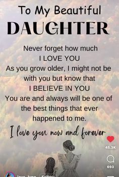 a poem with the words to my beautiful daughter