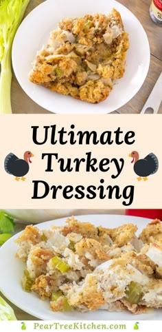 the ultimate turkey dressing recipe is ready to be eaten and put on the table for dinner