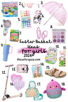 easter basket ideas for girls with text overlay