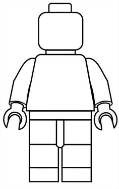 a black and white image of a lego character