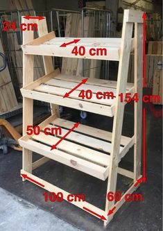 a wooden shelf is shown with measurements for the top and bottom shelves on each side