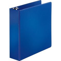 a blue binder on a white background