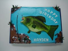 a happy birthday card with a fish on it