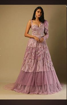 Twirl in this beauts to reach the core of elegance. Gown grace designed with creativity for the sangeet night. Sangeet Dress, Mauve Gown, Sangeet Night, Designer Dress, Shoulder Sleeve, Designer Dresses