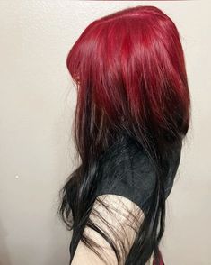 Black Hair Types, Red Roots, World Hair, Red Hair Inspo, Black Hair Dye, Goth Hair, Dyed Red Hair