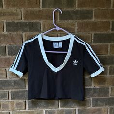 Nwot Adidas Crop. Small Bought In Australia. Never Worn. 93%Cotton Adidas Crop, Adidas Tops, Black Adidas, Adidas Women, Adidas, Womens Tops, Black And White, Women Shopping, Black