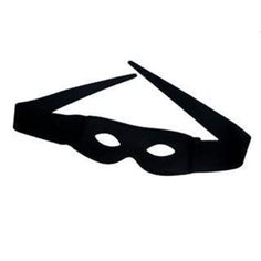 This black fabric eye mask with tie sides is a great costume accessory for a bandit, robber, Zorro, highwayman, superhero, theatrical production, dress up, cosplay and more. Made of polyester with black stretchy ties (approximately 40 cm). One size fits most teens and adults and may fit larger children. Other Zorro, bandit, superhero and Spanish costumes and accessories are sold separately on our page – subject to availability.