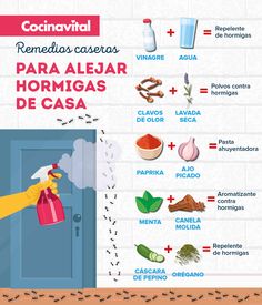 the spanish language poster shows how to use vinegar for cooking and cleaning dishes in various ways