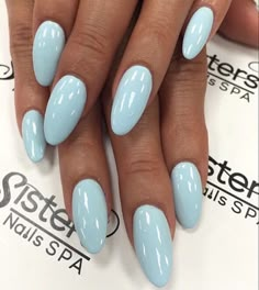 Pinterest Fam0usC Light Blue Almond, Sns Nails Colors, Wave Nails, Light Blue Nails, Hello Nails, Sns Nails, Blue Acrylic Nails, Summery Nails, Cute Acrylic Nail Designs