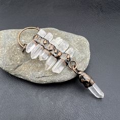 This product is handmade with natural white crystal. Soldered with Tin and plating bronze. No pendant is unique Size:Approx 90mm Boho Witch, Diy Boho, Soldering Jewelry, Witch Jewelry, Work Jewelry, Boho Diy, Vintage Pendant, Metal Work, Clear Quartz Crystal