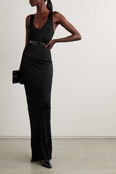 Yves Saint Laurent Dress, Saint Laurent Dress, Jersey Maxi Dress, High Fashion Looks, Cocktail Attire, Maxi Jersey Dress, Minimal Outfit, Tank Top Dress, Pleated Maxi Dress