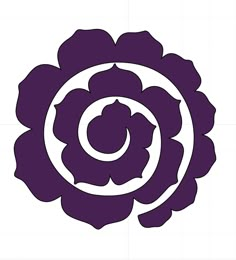 a purple flower with the letter c in it's center, on a white background