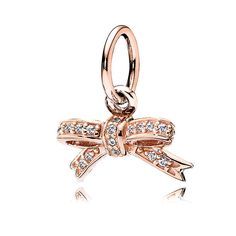 PANDORA Rose™ Sparkling Bow with Clear CZ Pendant Pandora Rose Charm, Pandora Rose Gold, Pandora Earrings, Bow Pendant, Pandora Necklace, Pandora Beads