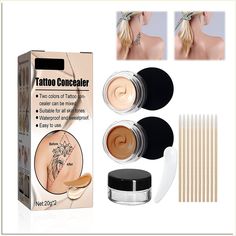 Tattoo Concealer, Tattoo Cover, Scar Concealer, Concealer, Tattoo Remover, Scar Tattoo Concealer, Professional Waterproof Tat Tattoo Makeup Coverup, Dark Concealer, Make Up Concealer, Scar Cover Up, Under Eye Makeup, Light Concealer, Fixing Spray, Waterproof Concealer