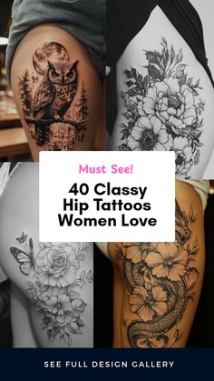 Explore 40 classy hip tattoos for women, showcasing unique and elegant designs perfect for self-expression. This pin features 4 attractive images of trendy tattoo art. Trending Tattoos, Inner Beauty, Intricate Patterns, Creative Designs, Every Woman