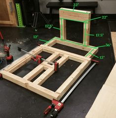 the frame is being built and ready to be used as a workbench for woodworking