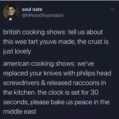 an image of someones twitter post about the british cooking show