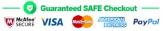 several different logos are shown on the side of a white sign that says, quaranted safe checkout