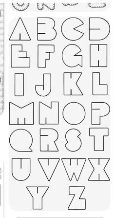 the alphabet and numbers are outlined in black ink