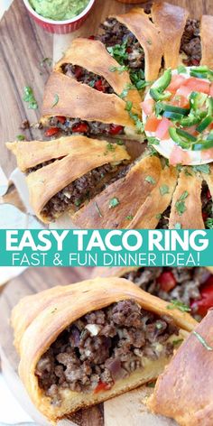 an easy taco ring recipe with meat and vegetables