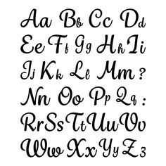 the alphabet is drawn with black ink and has been changed to be in different font styles