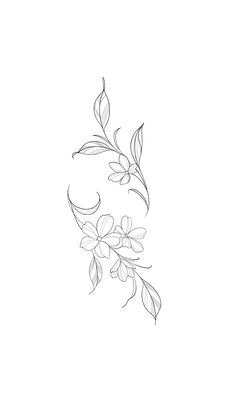 a line drawing of flowers on a white background