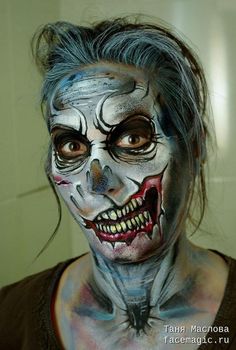 Zombie Face Paint, Zombie Woman, Zombie Clown, Cartoon Zombie, Zombie Face, Clown Face