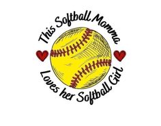 a softball ball with the words, this softball mama loves her softball cat