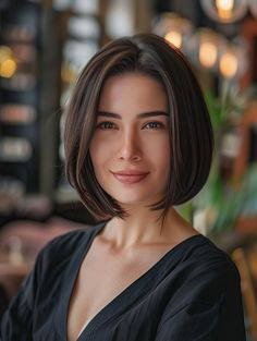 51 French Bob Haircuts for Every Face Shape and Style French Bob Haircut Round Face, Bob Haircut Round Face, French Bob Haircut, Shape Haircut, Haircut For Face Shape, Bob Haircut For Round Face, Deep Side Part, Hair Girls